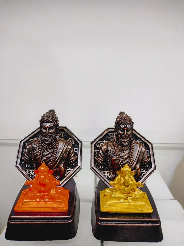 Rajmudra Ganesh 4.5 Inch - 4.5 Inch, orange