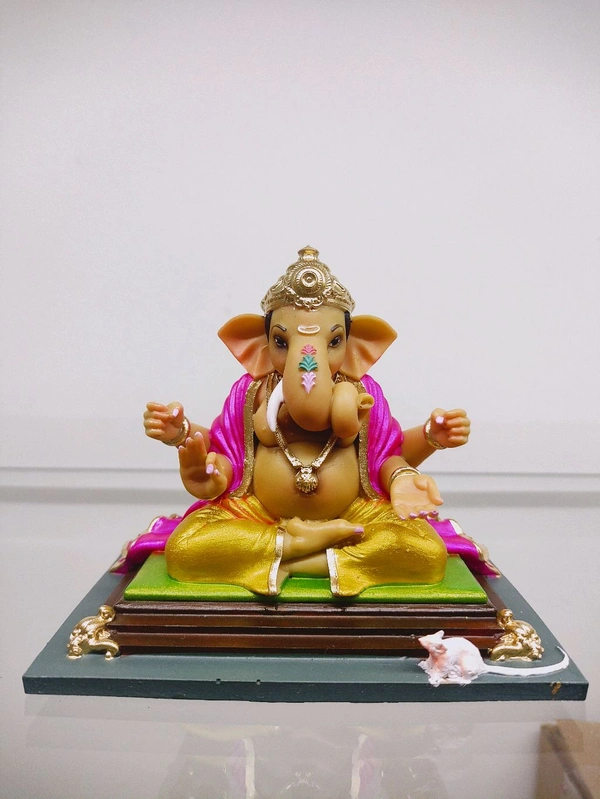 Dagadusheth Bappa 4.5 Inch - pink/yellow