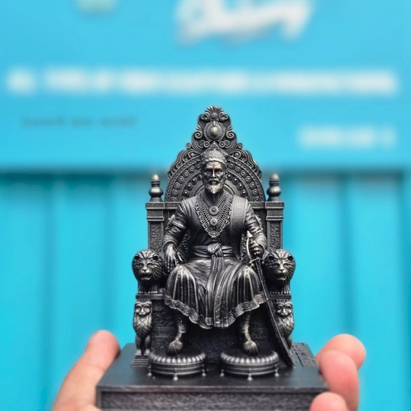 Chh. Shivaji Maharaj Sinhasan 4.5 Inch - Silver