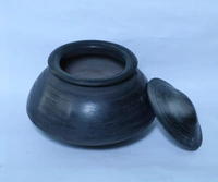 Clay black Cooking Handi Approx 4 LITRE - #000000, Black
