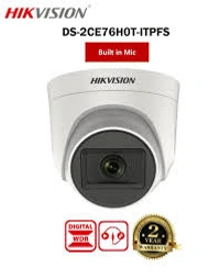 HIKVISION DS-2CE76H0T-ITPFS Ultra-HD IR Wired CCTV Dome Camera,with inbuilt Audio Mic  White (5 MP Dome Camera))