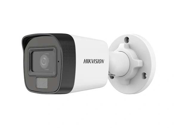 HIKVISION 2MP DS-2CE16D0T-LPFS Smart Hybrid Outdoor Wired HD1080p with inbuilt Mic for Audio Recording