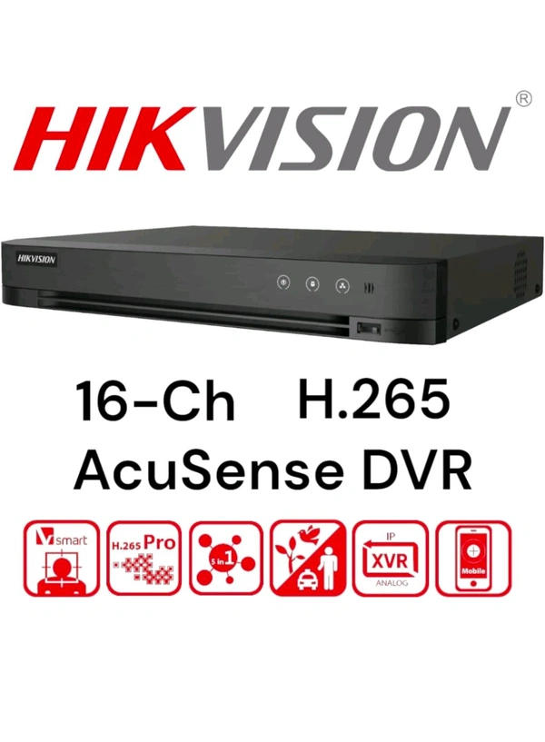Hikvision HIKVISION 16 Channel H.265 AcuSense 8 MP 4K DVR [iDS-7216HUHI-M2/S] for CCTV Cameras DVR Black