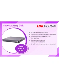 Hikvision HIKVISION 16 Channel H.265 AcuSense 8 MP 4K DVR [iDS-7216HUHI-M2/S] for CCTV Cameras DVR Black