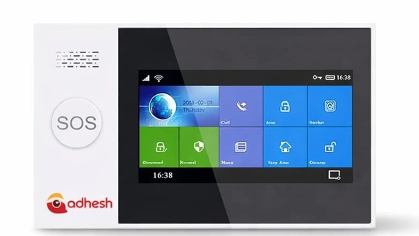 Adhesh Smart Home Security Alarm System Kit with Touch Panel, WiFi + SIM 4G Support, Motion & Door Sensors, Mobile App Control & SOS Alert