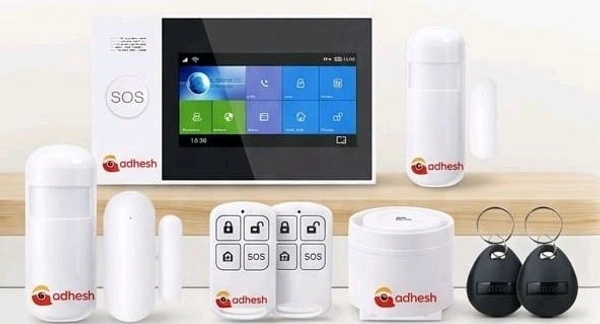 Adhesh Smart Home Security Alarm System Kit with Touch Panel, WiFi + SIM 4G Support, Motion & Door Sensors, Mobile App Control & SOS Alert
