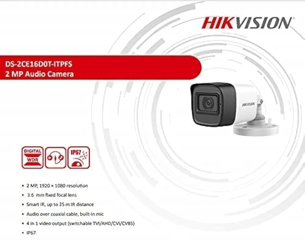HIKVISION 2MP DS-2CE16D0T-ITPFS BULET CAMERA