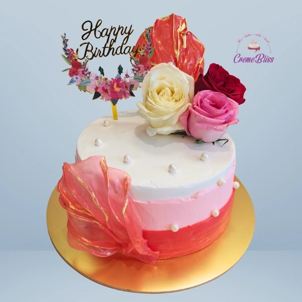 Elegant white/pink - with fresh flower decor