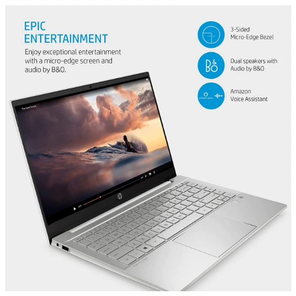 HP Pavilion (2021) Intel 11th Gen Core i5 14 inches FHD Screen Thin & Light Laptop, 16GB RAM, 512GB SSD, Iris Xe Graphics, Windows 11, MS Office, Backlit Keyboard, 1.41kg, Natural Silver (14-dv0054TU)