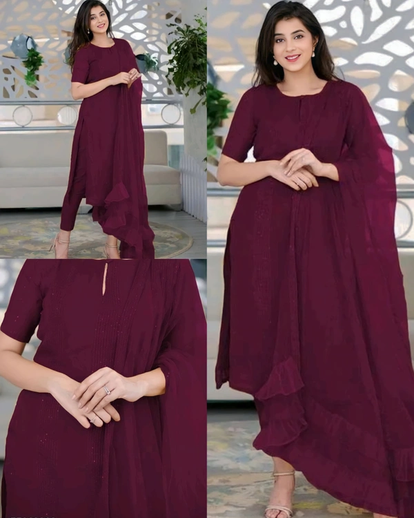 Kurta Set - S, Maroon