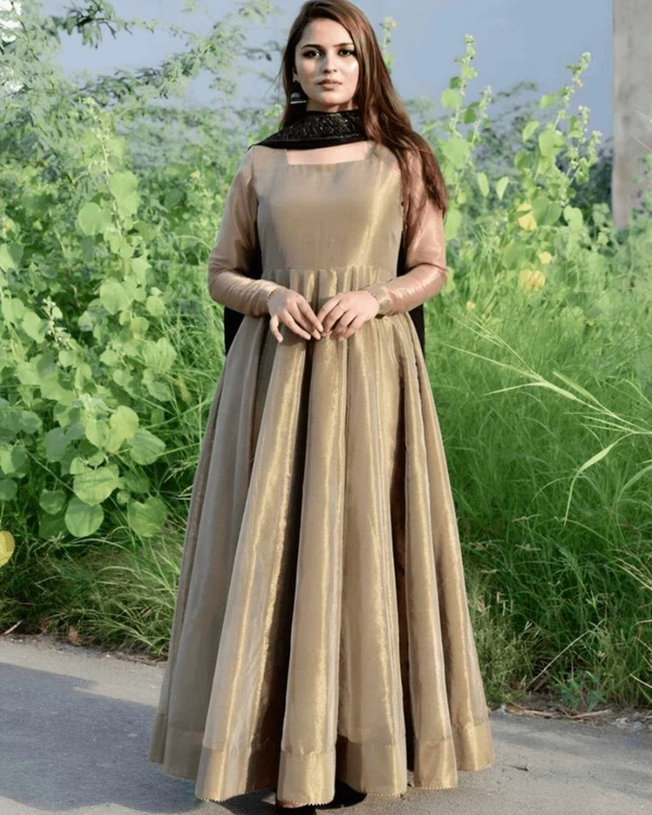 GOLD ANARKALI GOWN - S