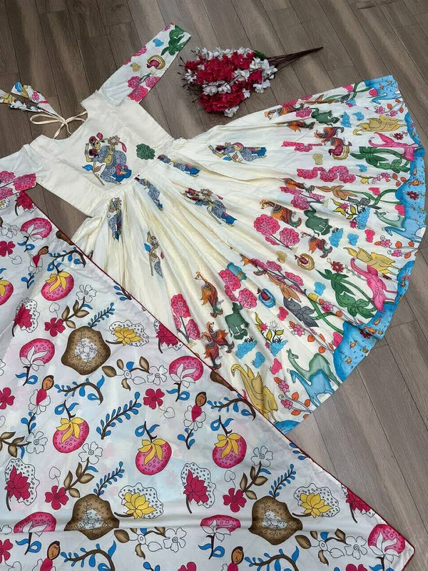 Cream Anarkali - 3XL