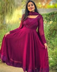 Trendy Gown With COLOURS Available - S, Gray