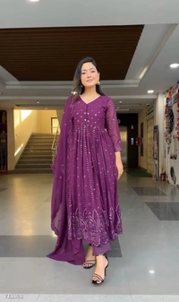 PARTY WEAR LOOK GOWN - XL, Wine
