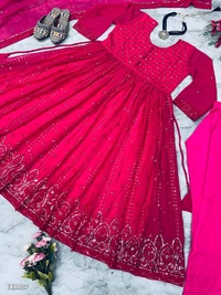 PARTY WEAR LOOK GOWN - XL, Wine