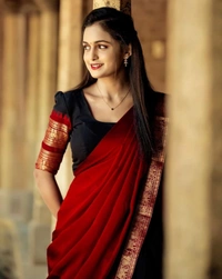 South Indian Traditional Half Saree - Semi Stitched