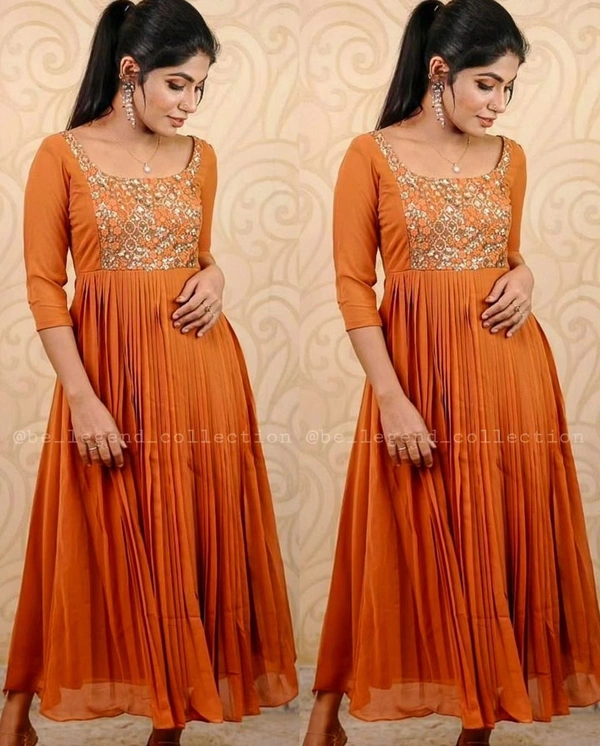 DESIGNER EMBOIDERY ETHNIC WEAR GOWNS - 5XL, Green