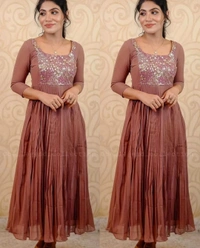 DESIGNER EMBOIDERY ETHNIC WEAR GOWNS - 5XL, Green