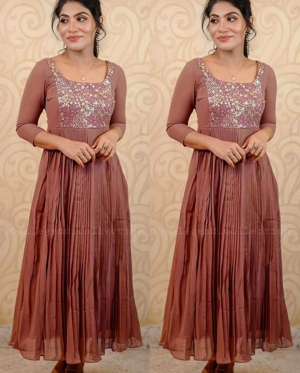 DESIGNER EMBOIDERY ETHNIC WEAR GOWNS - 5XL, Green