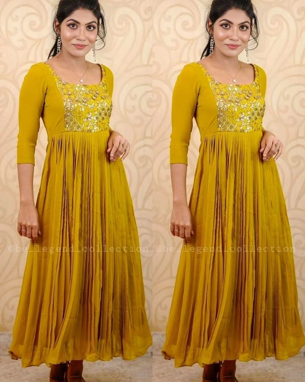 DESIGNER EMBOIDERY ETHNIC WEAR GOWNS - S, Pink