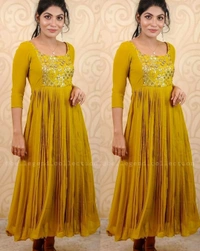 DESIGNER EMBOIDERY ETHNIC WEAR GOWNS - 5XL, Pink
