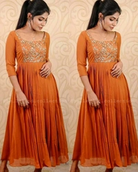 DESIGNER EMBOIDERY ETHNIC WEAR GOWNS - 5XL, Pink