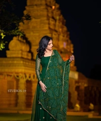 GREEN BANDHANI EMBROIDERY - XL