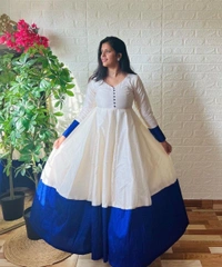 SUPER QUALITY WHITE GOWN DUPATTA - XL