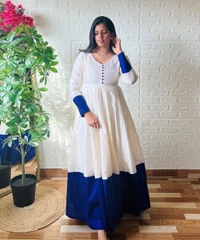 SUPER QUALITY WHITE GOWN DUPATTA - XL