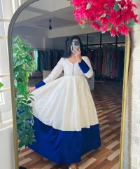 SUPER QUALITY WHITE GOWN DUPATTA - XL