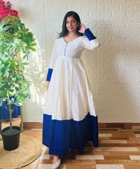 SUPER QUALITY WHITE GOWN DUPATTA - XL