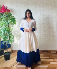 SUPER QUALITY WHITE GOWN DUPATTA - XL