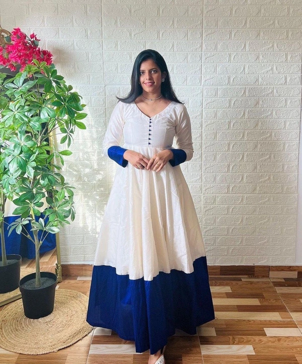 SUPER QUALITY WHITE GOWN DUPATTA - XL