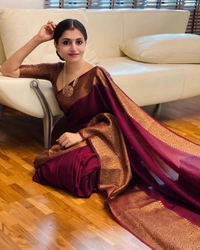 Maroon Trendy Saree - Free Size
