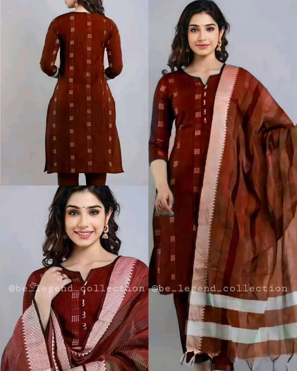 Khadi cotton daily wear kurta sets - Green, S