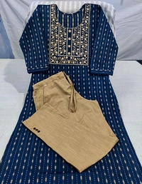 Daily wear Kurta sets - Navy Blue, XL