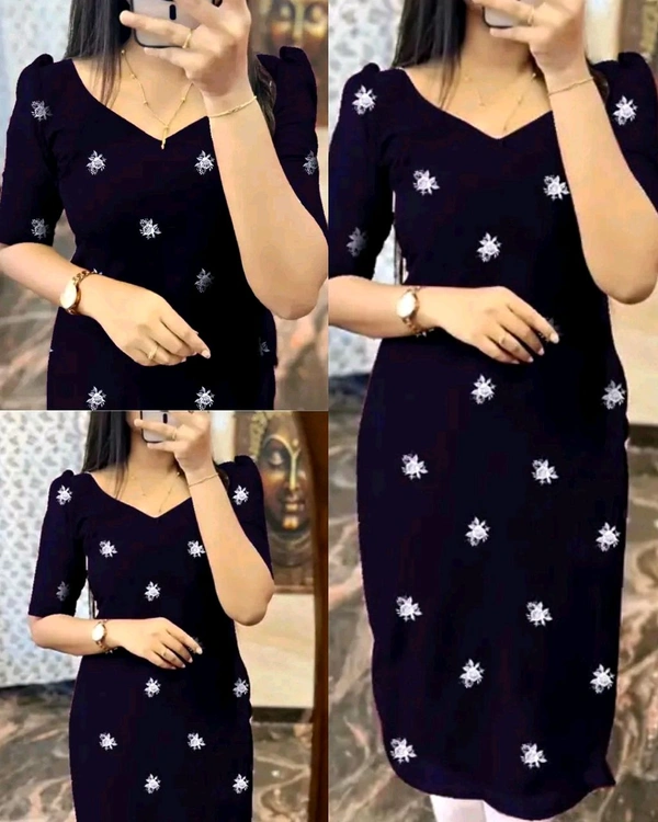 Graceful Kurtis - Navy Blue, S