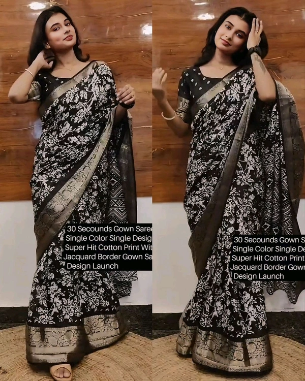 30 Secounds Gown Saree - L