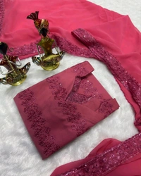 Trendy New Designer Sequins Embroidered Kurti And Duptta Set - Tapestry, 2XL
