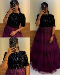 Pongal launch party wear lehenga - Red, XS