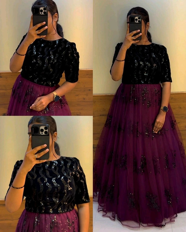 Pongal launch party wear lehenga - Ripe Plum, 5XL