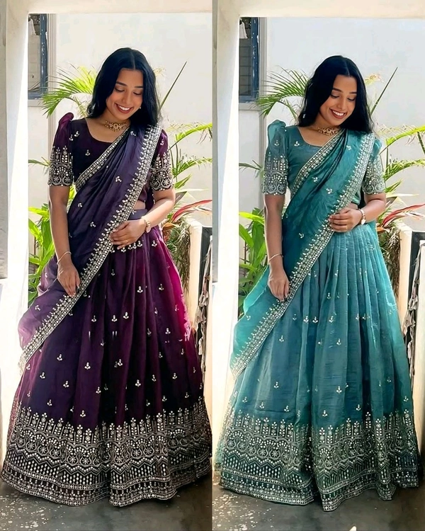 Luxury Fully Stitched Festivel Launch - Teal, Free Size