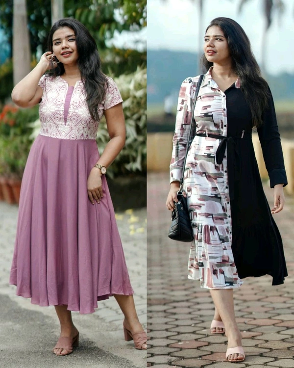 New Dress Kurti Western trending Western - Pink, XL