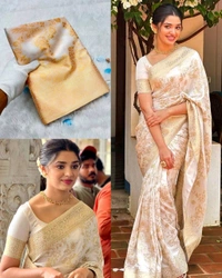 BANARASI SOFT PATTA NITA PATTU TISSUE SAREE - Fountain Blue, Free Size