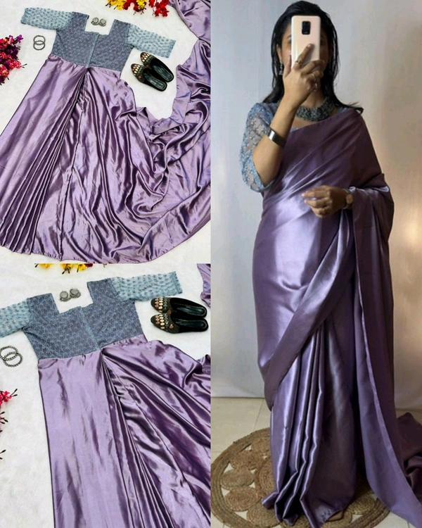 New Trending Zip & Go saree With Rich Digital Print Saree - L