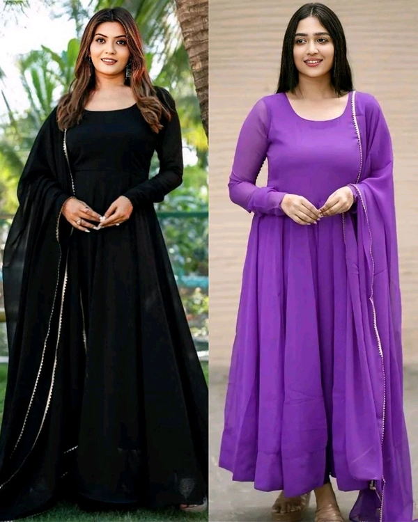New Beautiful Kurti With Dupatta set - Electric Violet, 2XL