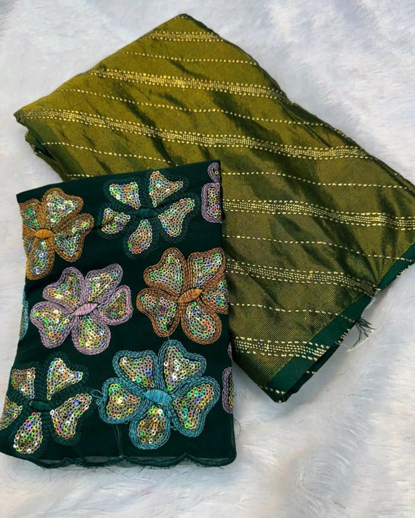 Trendy Beautiful Sarees - Free Size, Teal