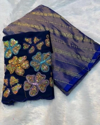 Trendy Beautiful Sarees - Free Size, Teal