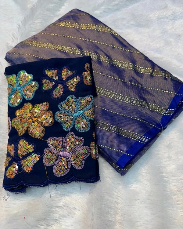 Trendy Beautiful Sarees - Free Size, Blue