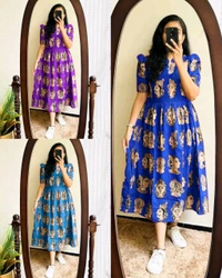 Introducing Beautiful prints of pure and rich Soft Cotton Gown - Maroon, S